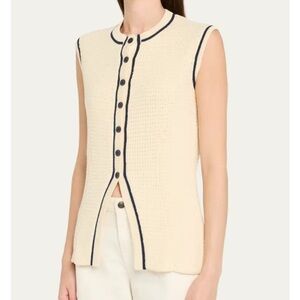 KULE Cream Knit Cardigan with Black Accents